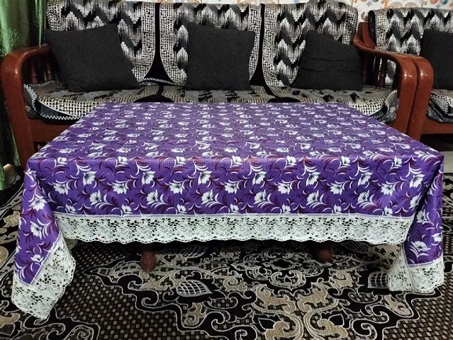 PVC Printed 4 Seaters Table Cover (Multicolor, 40x60 inches)