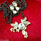 Alloy Mangalsutra With Earring for Women, Black