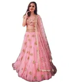 Net Embroidred Semi Stiched Lehenga Choli for Women 