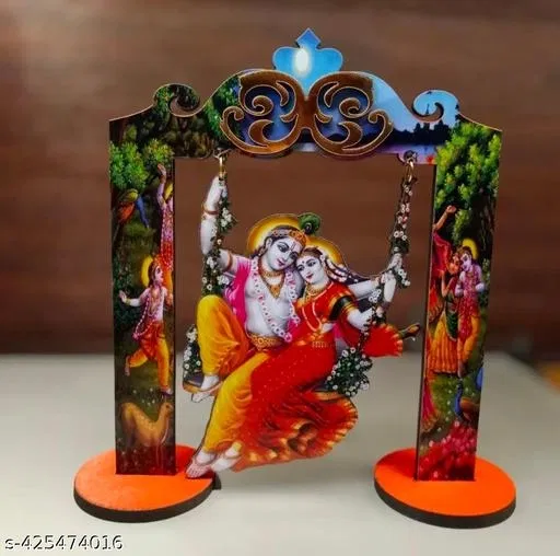 Krishna Radha Jhula (Wooden, Multi)