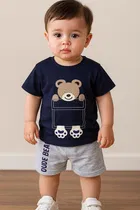 Cotton Blend Printed Clothing Set for Boys 