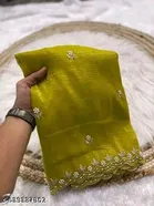 Chinnon Saree for Women, Yellow 