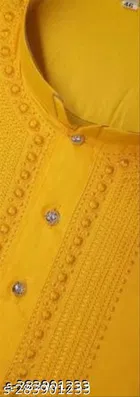 Cotton Embroidered Kurta with Pyjama for Men 