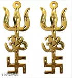 Swastik Om Trishul Trishakti Yantra, Pack of 2 