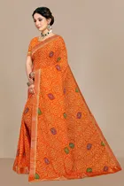 कानूड़ा फैंसी विमेंस जॉर्जेट फ्लावर प्रिंटेड साड़ी 