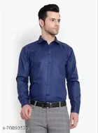 Cotton Blend Solid Full Sleeves Shirt for Men 