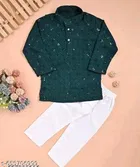 Floral Seqiunned Cotton Kurta Set for Boys 