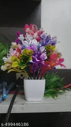 Plastic Artificial Flowers, Multioclor, Pack of 8