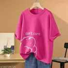 Cotton Blend Printed T-Shirt for Women, Pink 