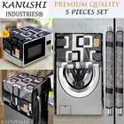KANUSHI Industries®Fridge/Refrigerator Cove+1 Pc Microwave Cover+1 Front Load Washing Machine Cover+2 Pc Handle Cover