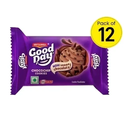 Britannia Good Day Chocochip Cookies 12X33.4 g (Pack of 12)