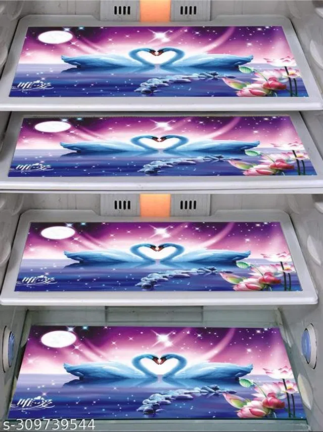 Waterproof Fridge Mats (Multicolor, Pack of 4)