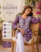 Chikankari Embroidered Short Kurti for Women 