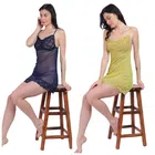 Netted Solid Babydoll for Women (Multicolor, Free Size) (Pack of 2)