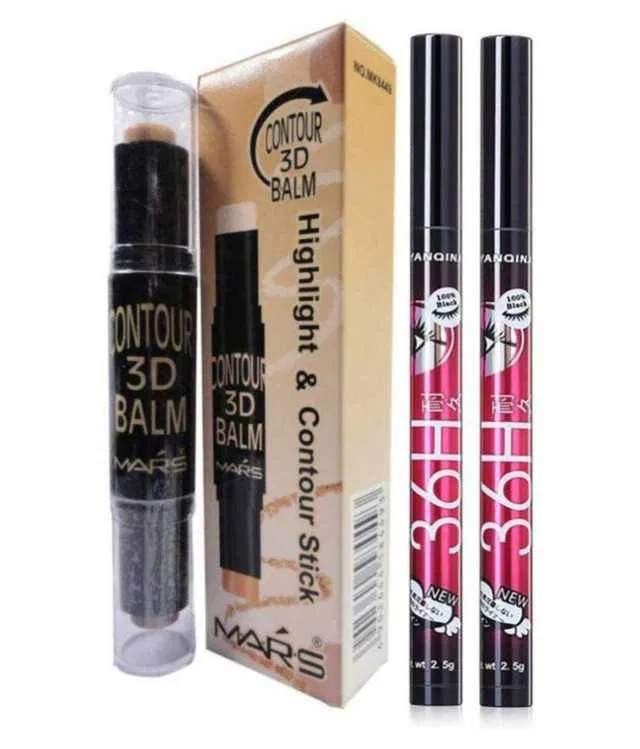 Lenon Highlight & Stick Concealer with 36 hrs eyeliner (6.2 g, Pack of 3) (S-93)