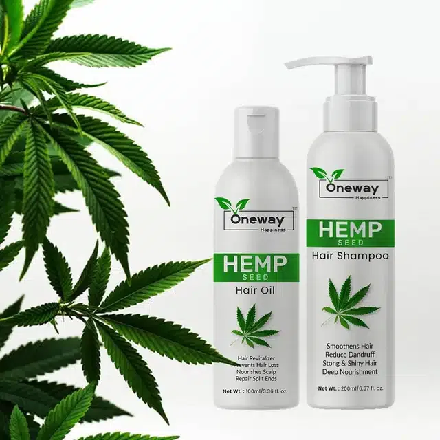 Oneway Happiness Hemp Seed Hair Oil (100 ml) with Shampoo (200 ml) (Pack of 2)