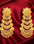Gold Plated Drop Earrings for Women (Gold, Set of 1)