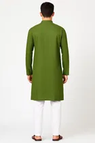 Cotton Blend Solid Kurta with Pyjama Set for Men 