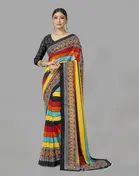 Georgette Printed Saree for Women 