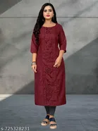 Floral Embroidered Cotton Kurti for Women 