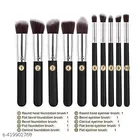 10 Piece Premium Makeup Brushes Set + 6 Piece Makeup Sponges 