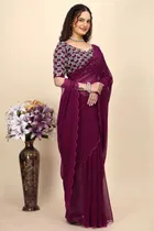 Georgette Woven Design Saree for Women 