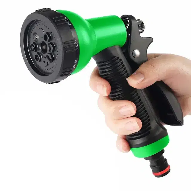 Plastic Garden Hose Nozzle Water Spray Gun (Green)