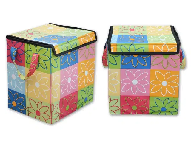 PVC Printed Rectangular Laundry Bag (Multicolor, 47 L)