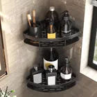 Pack of 2 Wall Mounted Shower Caddy Shelf No Drilling Storage Basket for Washroom Triangle