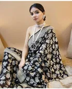 Silk Woven Design Saree for Women, Black 