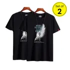 Round Neck Printed T-Shirt for Men, Set of 2 