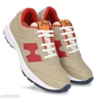 Casual Shoes for Men (Beige & Red, 6)