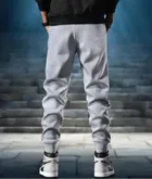 Polyblend Printed Trackpants for Men, Black & Grey, Pack of 2 