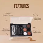 COLORS QUEEN Eyebrow Styling Kit With Wax, Spoolie, Pencil, Stencil, Plucker & Angular Brush 