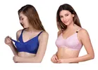Cotton Blen Solid Non Padded Feeding Bras for Women 