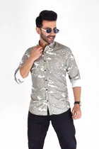 Cotton Blend Printed Shirt for Men, Multicolour 