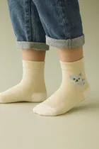Cotton Spandex Ankle Length Anti Skid Socks for Kids 