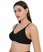 Cotton Bra for Women, Black, Pack of 2 