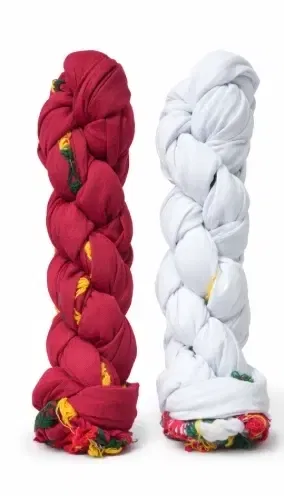 Solid Cotton Dupattas for Women ,Maroon & White, Pack of 2 (2 m)