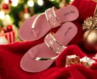 Zakozee Flats for Women (Peach & Gold, 5)
