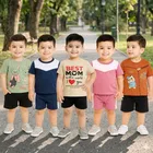 Solid Cotton Blend Top & Bottom Set for Boys 