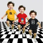 Cotton Blend Printed Clothing Set for Boys, Multicolour, Pack Of 3 