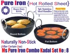 Iron Non Coated Kadai (Black, 1 L) (Pack of 2)