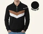 Cotton Blend Colorblocked Sweatshirt for Men, Black 