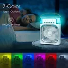 Immutable Mini Air Cooler | Mist Fan with 7 LED Colors, Timer, 3 Speeds & USB Powered 100 mm 3 Blade Table Fan 