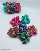 Pack of 12 Fur Scrunchies for Women 