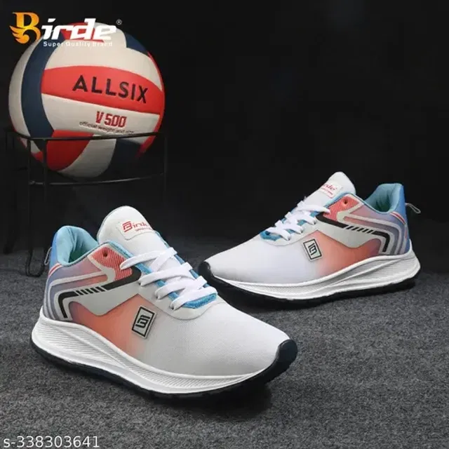 Sports Shoes for Men (Orange & Grey, 6)