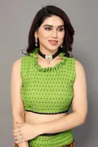 Casual Georgette Women Printed Saree With Unstitched Blouse 