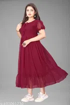 Fit and Flare Georgette Dress for Women 