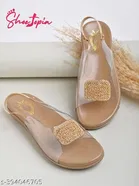[34] Embellished Synthetic Flat Sandals for Women 
